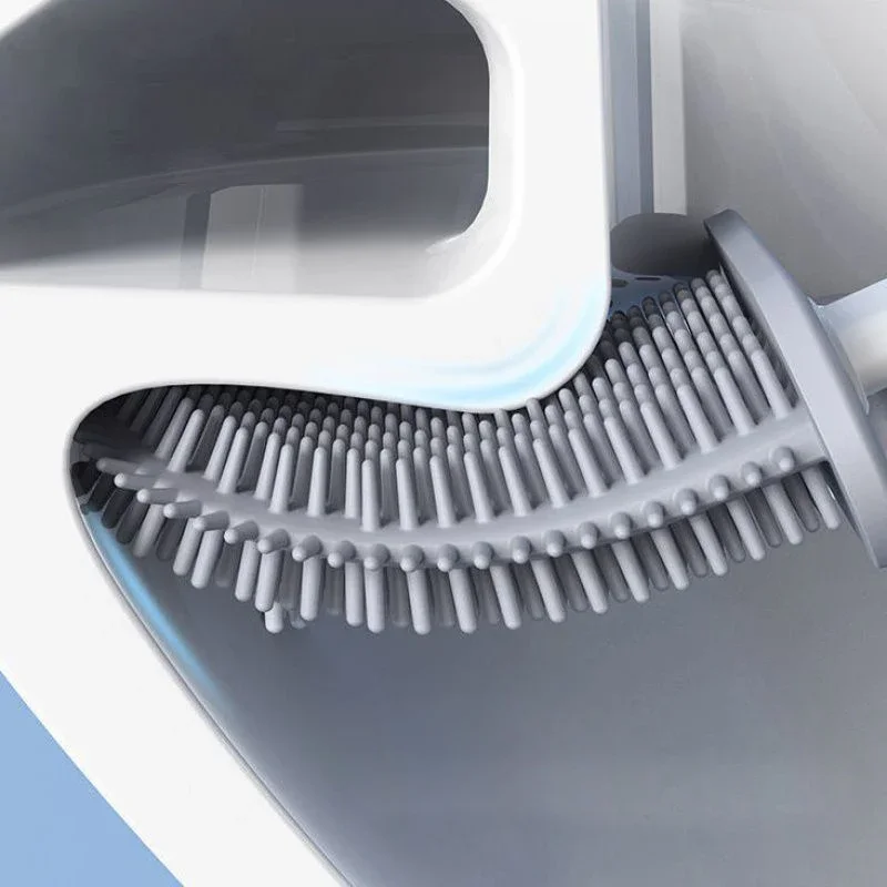 Xiaomi Mijia Toilet Cleaning Brush Flat Head Flexible Soft Bristles Brush Holder Toilet Silicone Cleaner toilet cleaning brush
