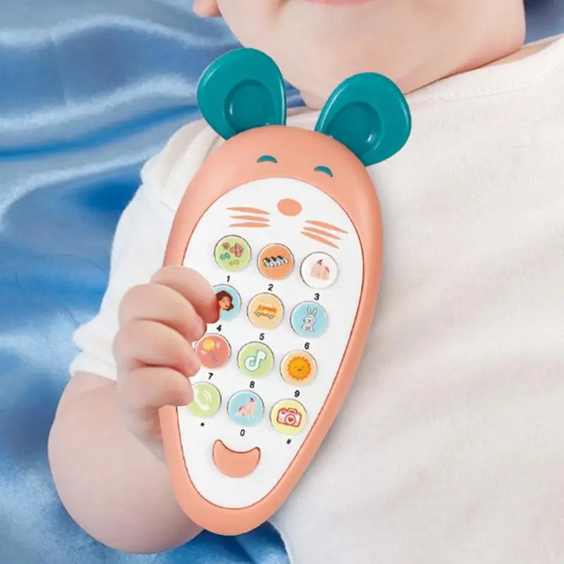 아이들을위한 장난감 전화  뮤지컬 장난감 스타킹 Stuffers 귀여운 마우스 디자인으로 감각 퍼즐 1-3 세 어린이를위한 조기 교육