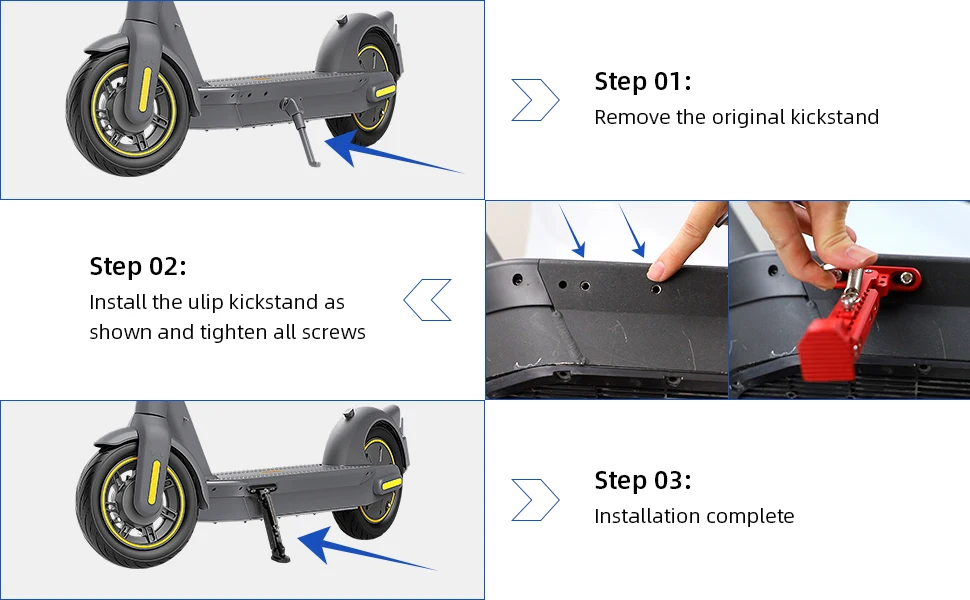 Ulip Scooter Upgrade V2.0 Fußstütze Erweiterbarer Seitenparkständer für Xiaomi/Max G30/Zero/Kaabo/Vsett 9 Elektroroller – Detail 7