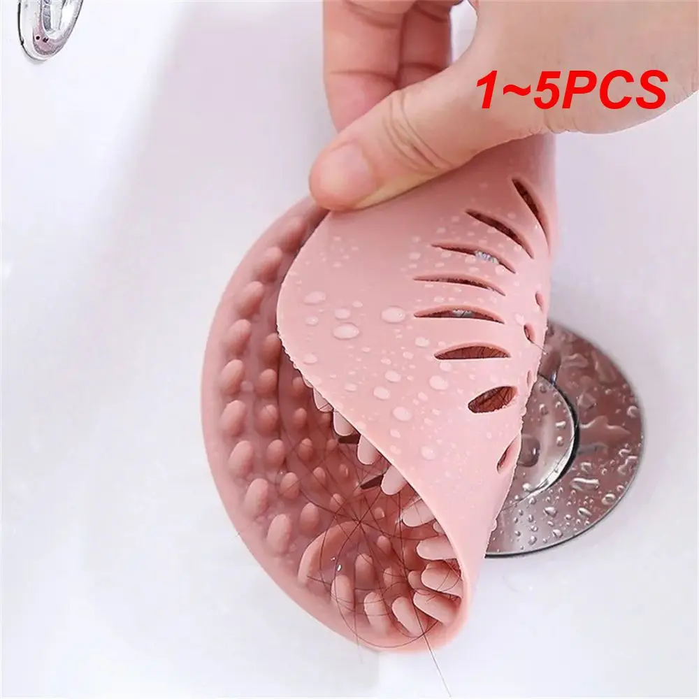 1~5PCS Bathroom Hair Sink Filter Floor Drain Strainer Water Hair Stopper Bath Catcher Shower Cover Clog Bathroom Accessories