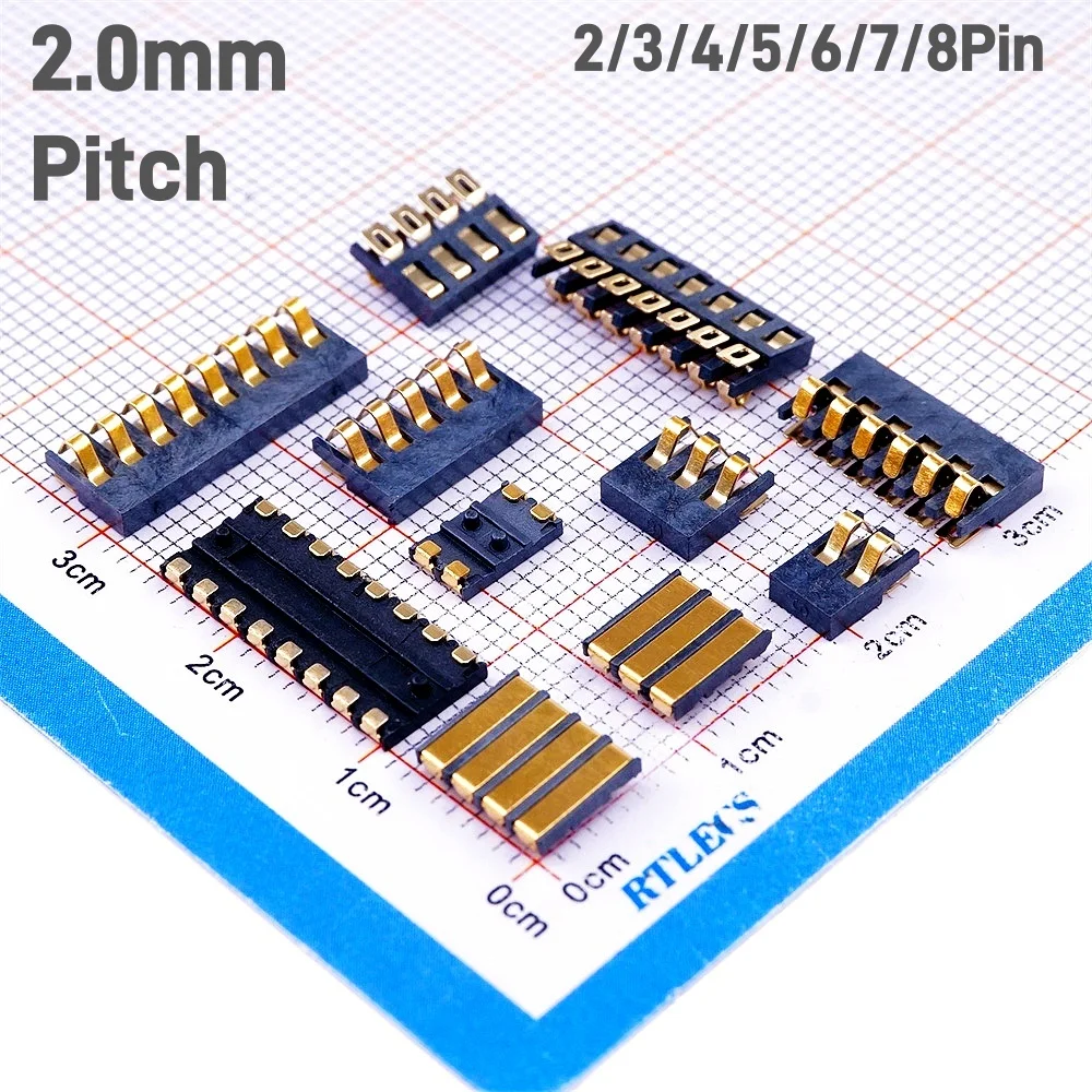 5/20/50 Stück Federkontakt-Steckverbinder 2,0 mm Rastermaß 2 3 4 5 6 7 8 Pin Stecker Buchse Oberflächenmontage PCB Modularer Verbinder Batterie – Detail 2
