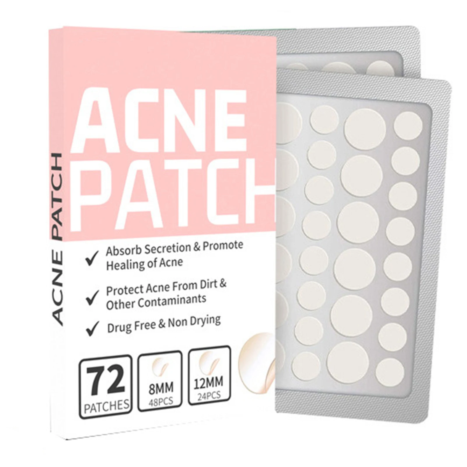 72pcs Transparent Salicylic Acid Acne Clean Patches Self-repair Patch Absorbing Covering Pads For Covering Pimples And Blemishes