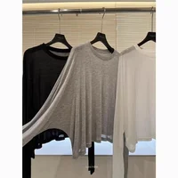 Modal Long Sve T-irt Women Summer Korean Sle Micro Transparent Soft Skin irt Air Conditioner Cover Sun Protection Top