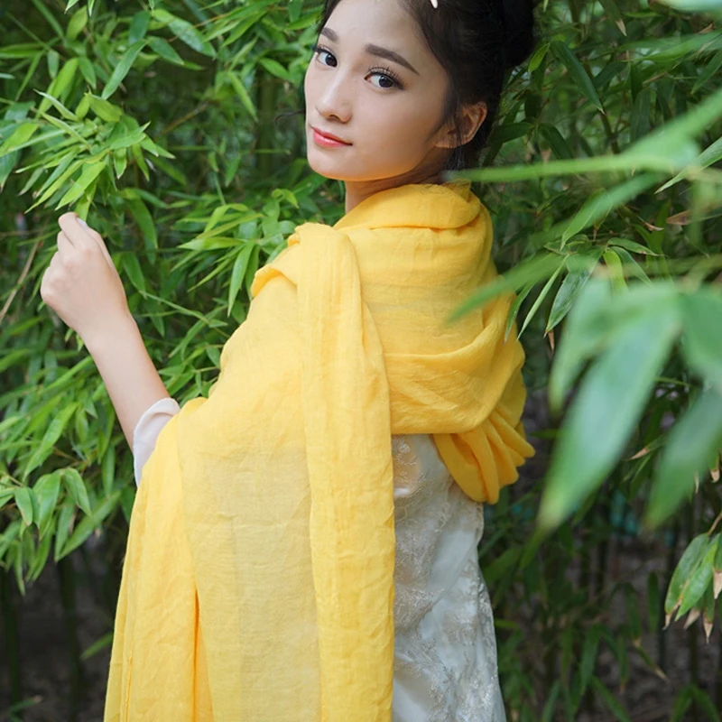 Summer 180*55cm Cotton Linen Long Scarf Female Solid Color Soft Scarves Travel Beach Shawls For Women Scarf Beautiful Gifts ??? 6