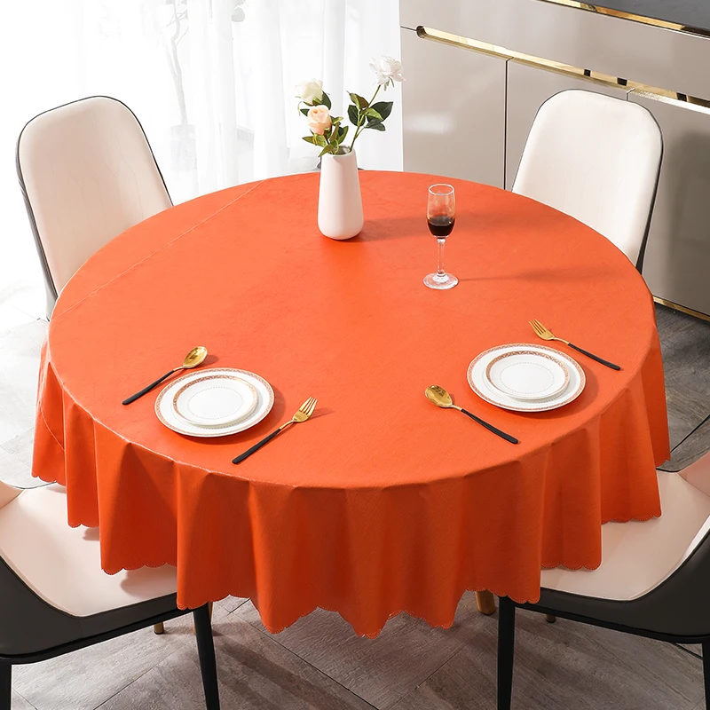 

Free wash circular dining table mat tablecloth large round table solid color hotel restaurant