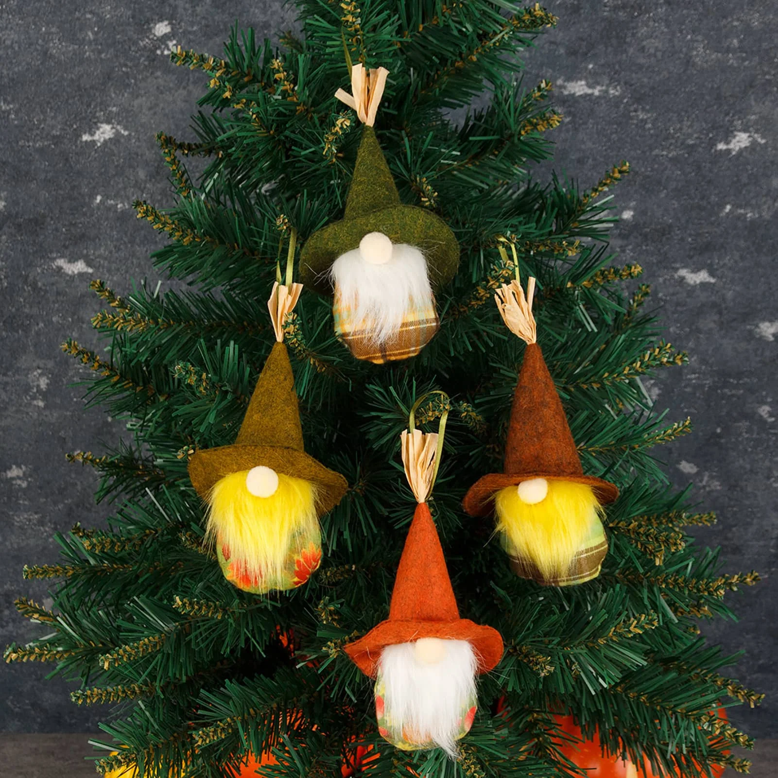 

4 Pcs Christmas decorations ornaments Harvest Festival Gnome Plush Faceless Doll Ornament for Decor