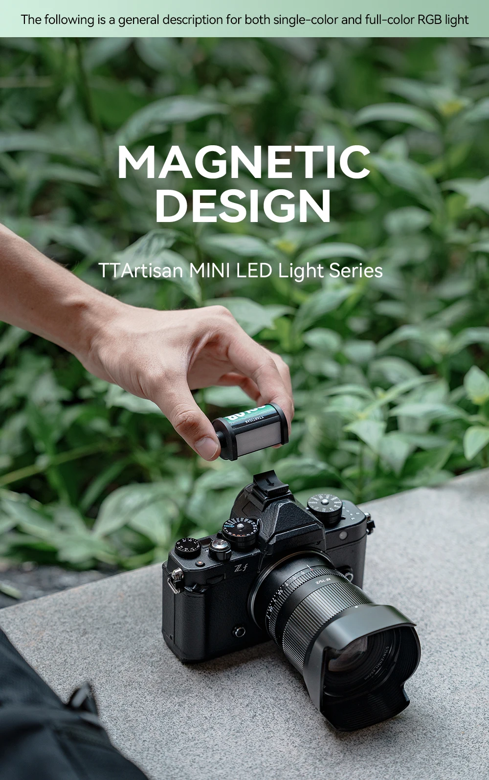 TTARTISAN Luce LED Magnetica, Ricaricabile Mini Luce Della Macchina Fotografica Del LED 3000K/4500K/6000K CRI95 Per Fotografia, Super Mini, Supporto Magnetico Con Regolazione 0-180 Gradi, Foro Per