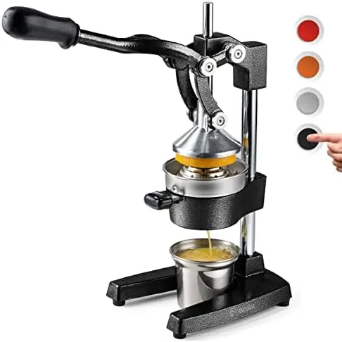 

Iron Citrus Juicer | Extra-Large Commercial Grade Manual Hand Press | Heavy Duty Countertop Squeezer for Fresh Orange Juice (Bon
