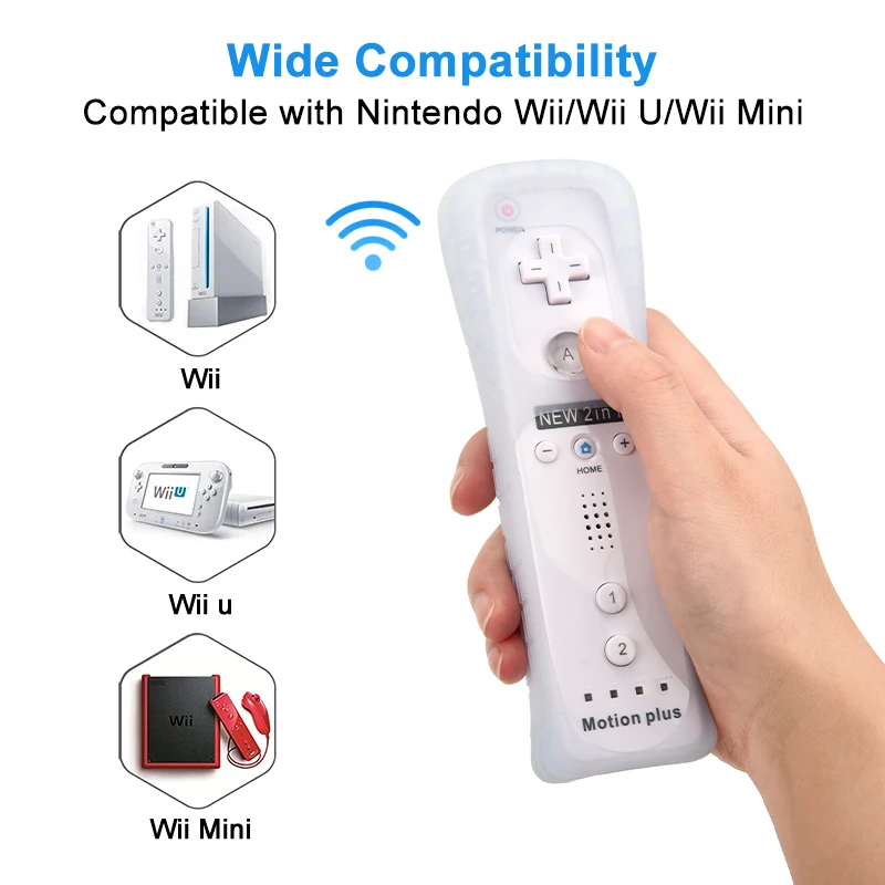 2PCS Controller for Wii Remote Controller Gamepad with Motion Plus For Ninetend Wii/Wii U Wireless Gamepad for Wii Games Console
