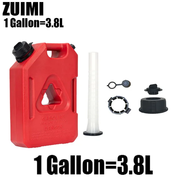 3.8L/1Gallon Litre Mount Motorcycle Spare Fuel Tank Jerry Cans Plastic