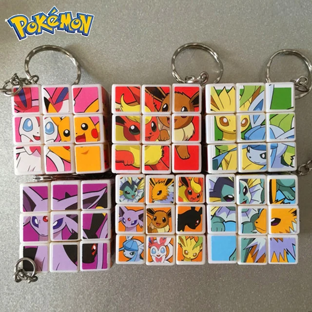 Pokemon Pikachu Rubik's Cube Mini Toy Keychain Portable Pendant Children's Gift Environmental Protection ABS Ornament Decoration 2