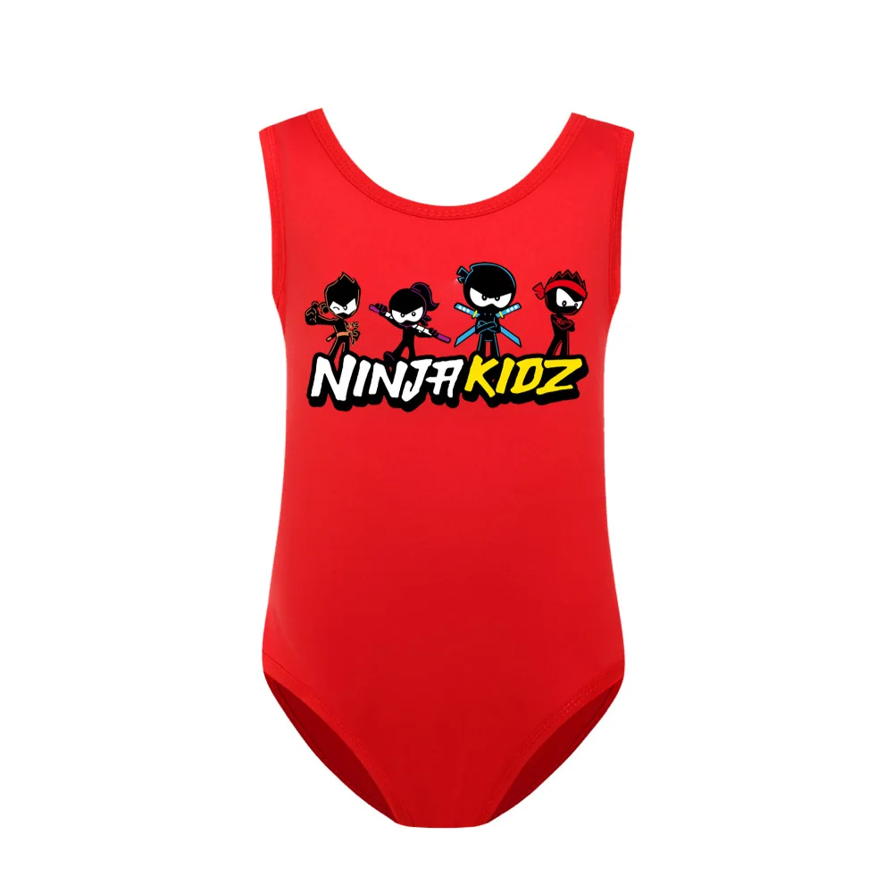 NINJA KIDZ Swimwear Kids Beach Wear Baby Sleeveless Swimming Toddler Girls Cartoon Swimsuit BathingSuits