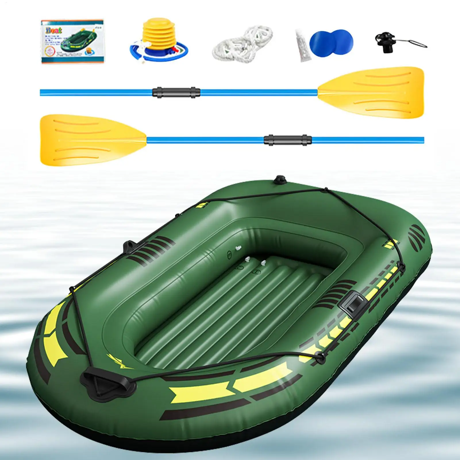 2 Person Iatable Rowing Boat Bearing 100kg Durable PVC Rubber Fishing Boat Set With Paddles Pump Other Set