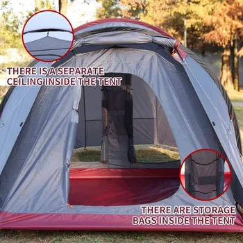 Motorcycle Tent for Camping 2-3 Person Waterproof Instant Tents with Integrated Motorcycle Port Vestibule for Outdoor Hiking, 4