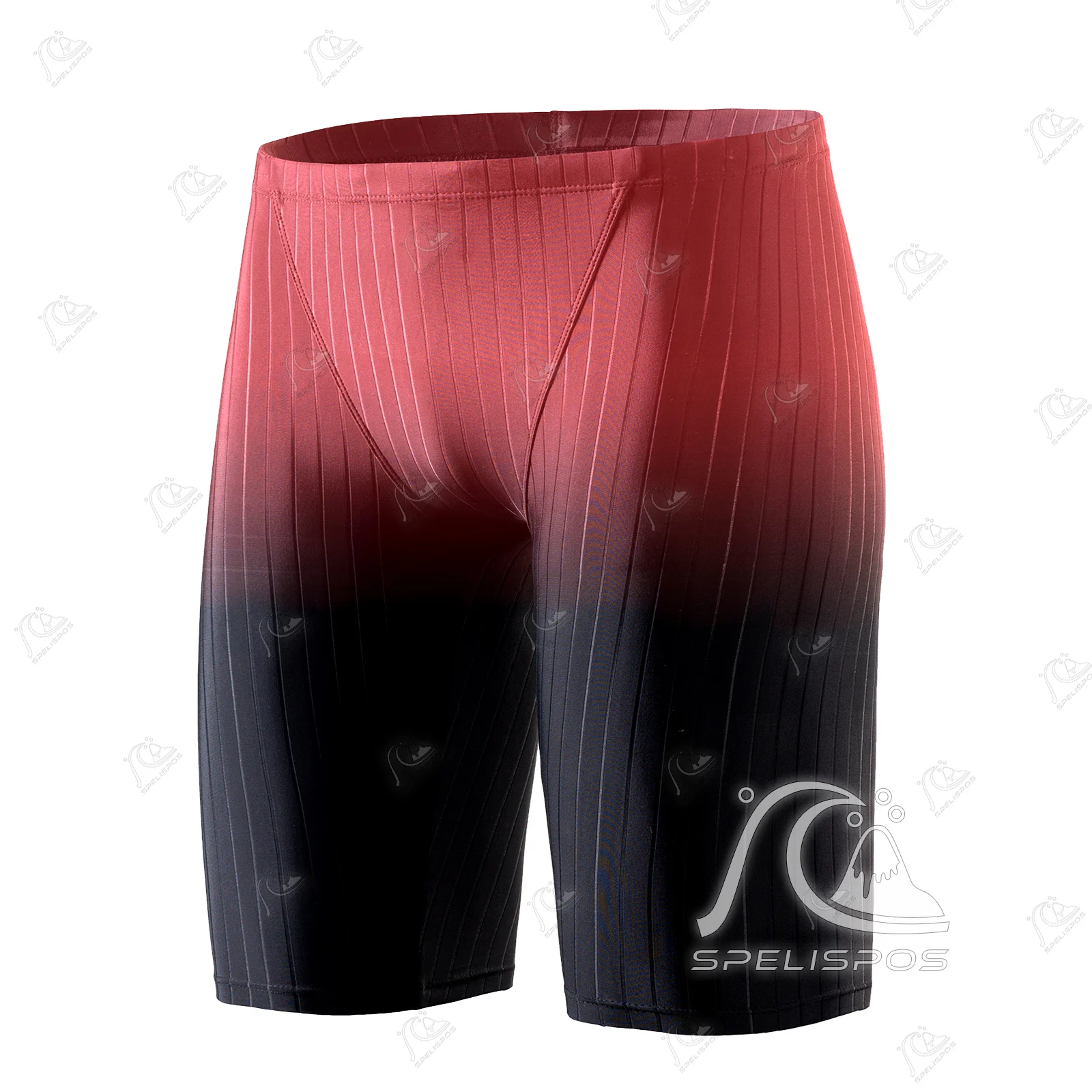 SPELISPOS New Summer Men's Swimming Shorts Tights Sports Swim Training Swimsuit Diving Beach Surfing Quick Drying Red Trunks