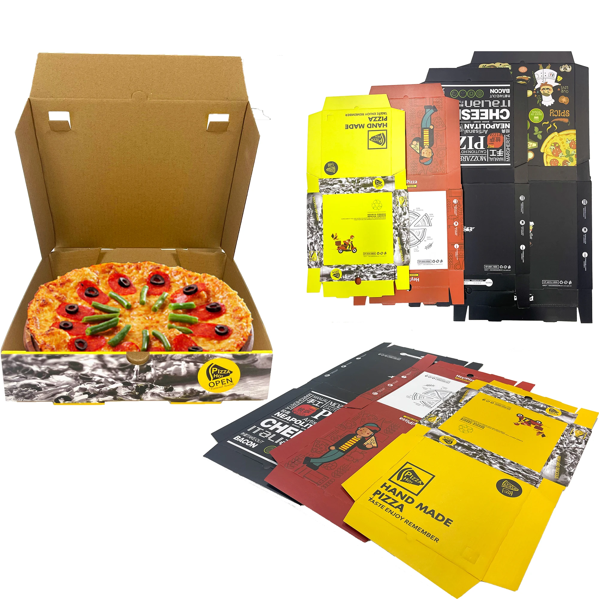 Groothandel Pizza Doos Pakket Carton Custom Ontwerp Gedrukt Verpakking Bulk Goedkope Pizza Dozen Met Logo| | - AliExpress