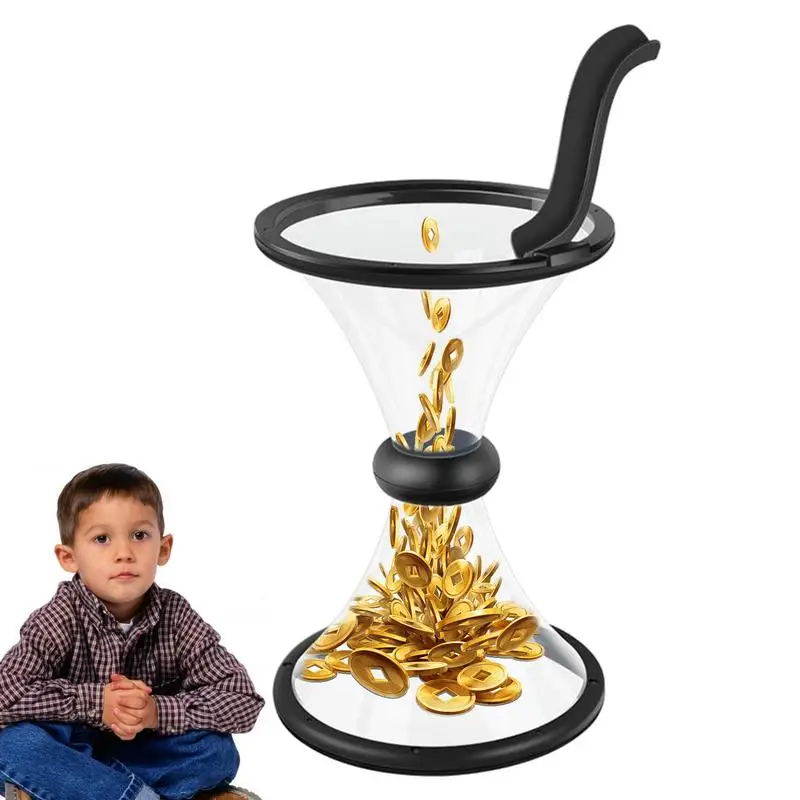 Pressure Relieving Vortex Funnel Shape Bank Watch Money Defy Gravity Circling Around When Saving Loose Coins Funnel Shape Bank