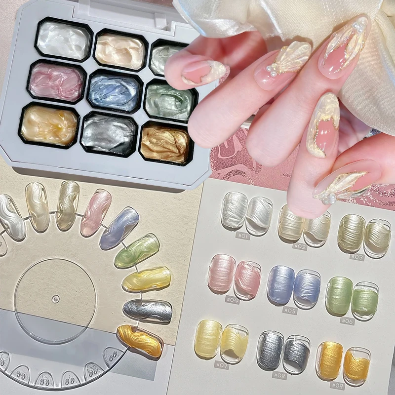9 colors pearl gloss solid nail polish new popular pat-pat gel nail polish semi-permanent nail art soak off UV LED gel Christmas - 3