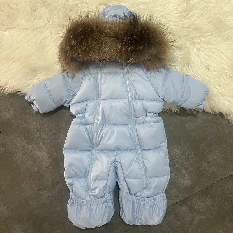 Children's Fleece-lined Thickened Cotton-Padded Hooded Boys and Girls Skiing Jumpsuit