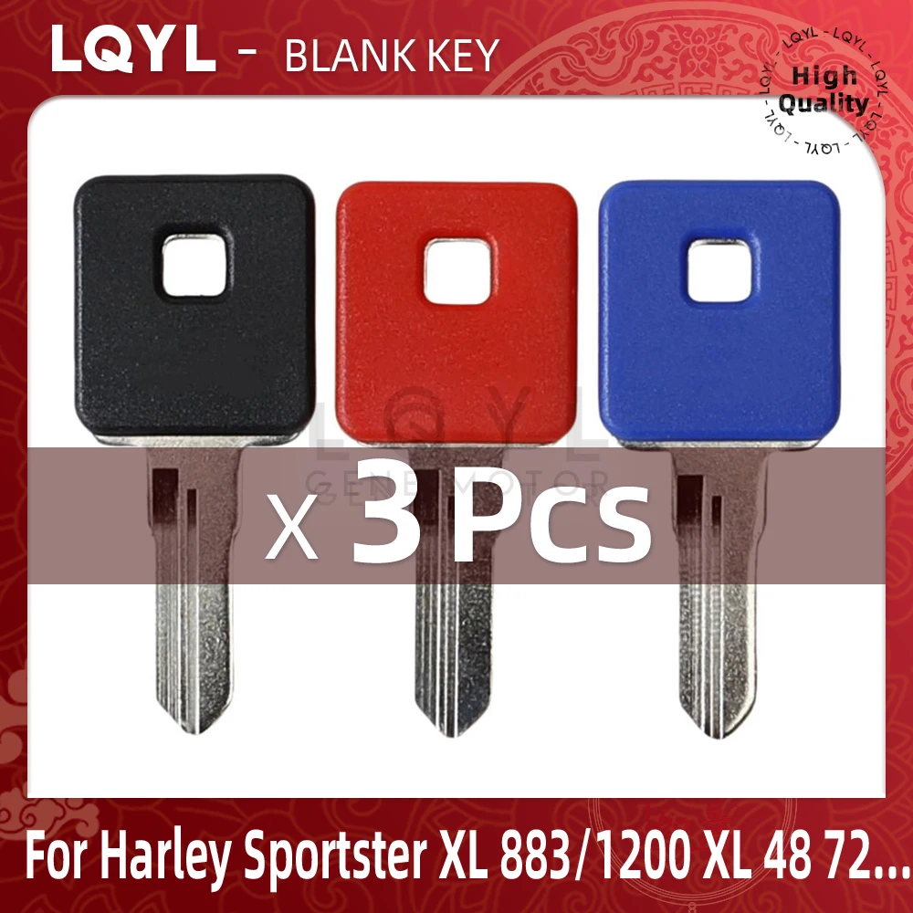 New Blank Key Motorcycle Replace Uncut Keys Harley Sportster XL883 883C 883N 883L 883R XL1200 1200C 1200R 1200N 1200L motorcycle keys 3Pcs
