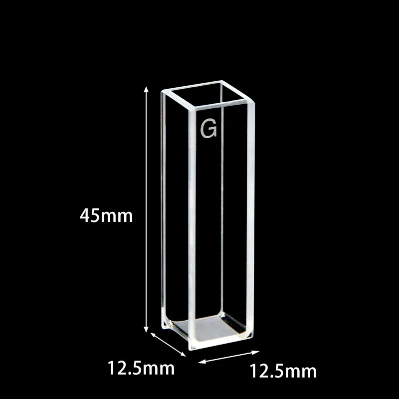 Glass Fluorescent Cuvette 10mm High Transmittance 2pcs Special For Scientific Research