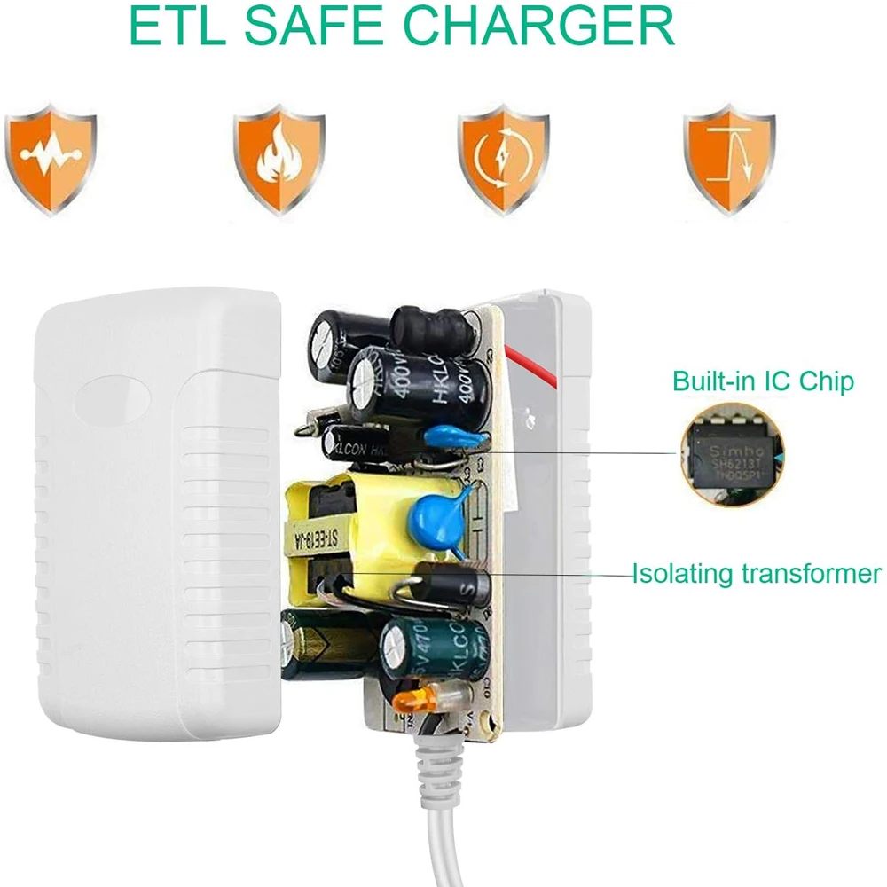 Universal Power Adapter, 12V DC, White Shell, Multi-Watt Options