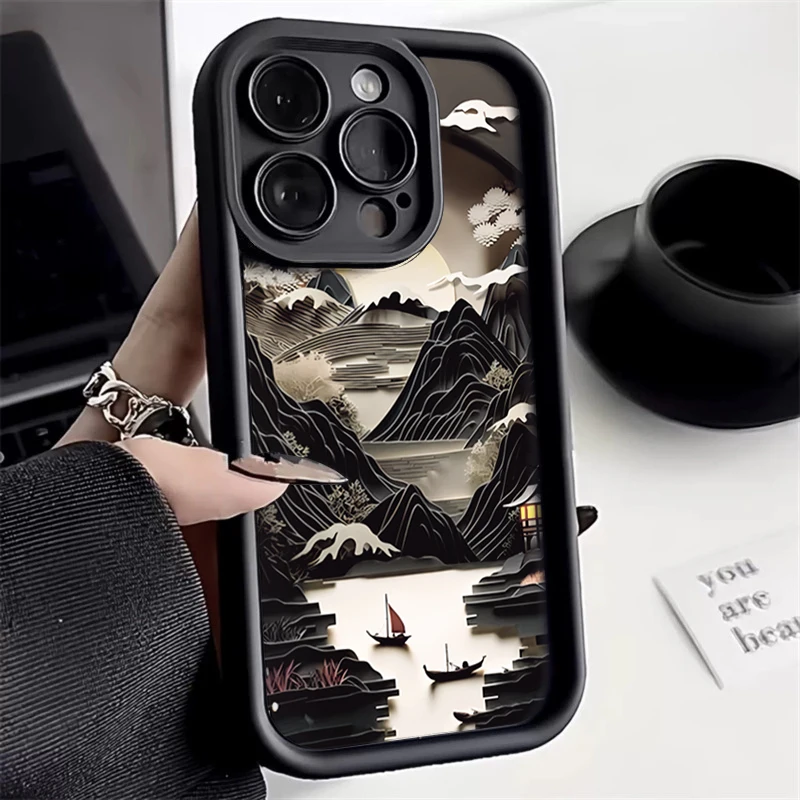 Serene Mountain and Water Landscape Phone Case Cover