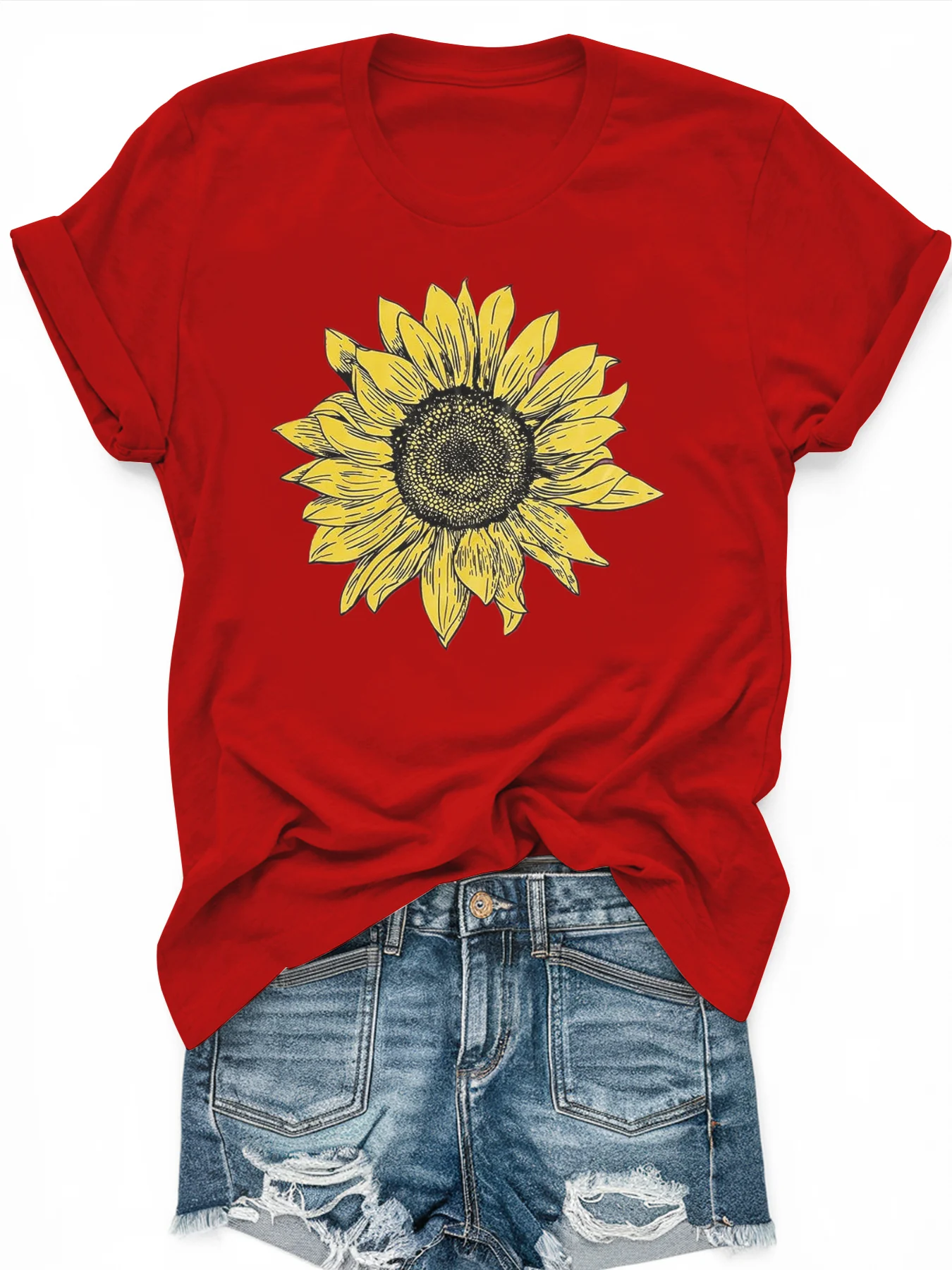 여성용 대형 프린트 반팔 티셔츠, 루즈하고 캐주얼하며 부드럽고 편안하며 통기성이 뛰어난 야외 스포츠