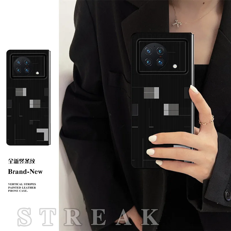 

for Vivo X Fold Case for Vivo X Fold 5G Case Drop-Resistant All-Inclusive Vertical Stripes Plaid Case