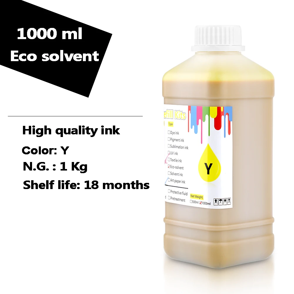 Tinta Solvente Eco Tinta Branca para Epsonrolandmimaki Fordx5 Dx6 Dx7 Dx10 Tx800 Xp600 5113 4720 I3200 Tinta à Base de Óleo 1000ml - Imagem 6