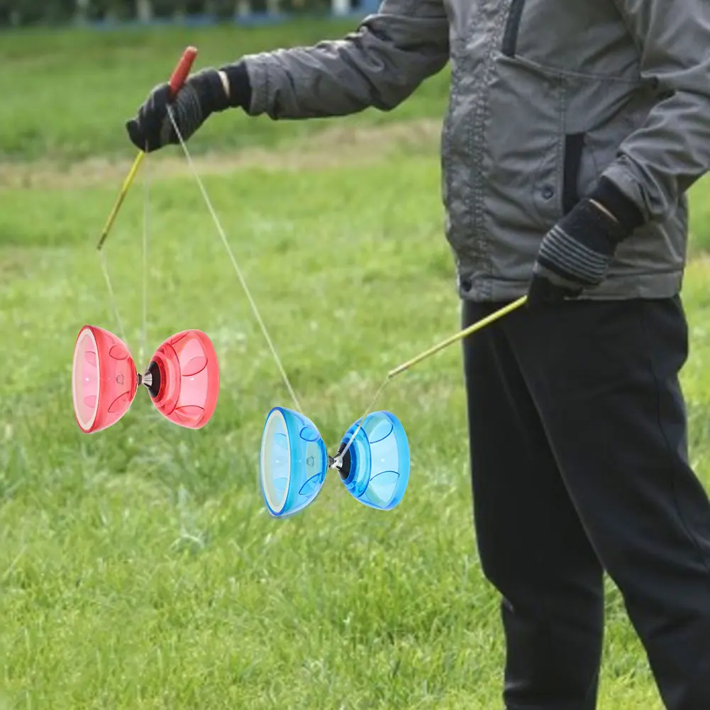Chinese Yoyo Diabolo Set with 2 Diabolo Sticks String and Net Bag Triple Bearing Juggling for Adults Kids
