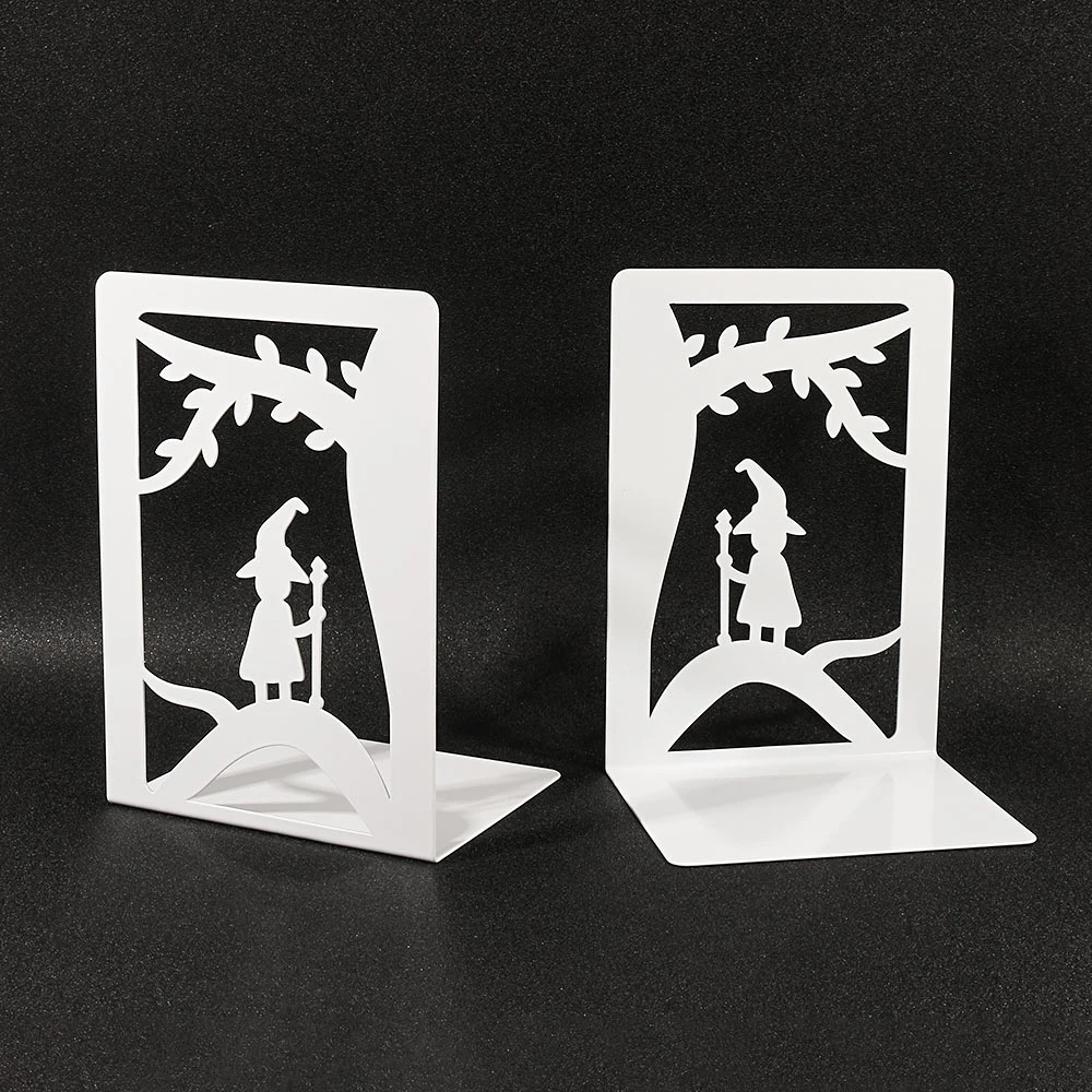 Hollow-out Metal Bookends Hourglass Design Metal Bookends for Home Office Decorative Book Stoppers Book Holders 3