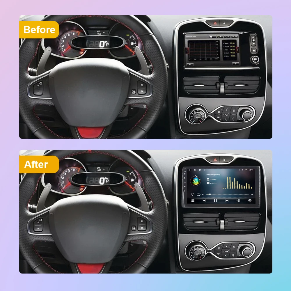 Araba multimedya CarPlay Android otomobil radyosu Renault Clio