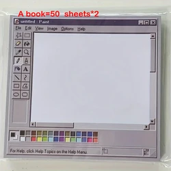 Vintage Computer Drawing Sticky Notes - Durable Adhesive Notes for Office and Artistic Use (100 sheets)