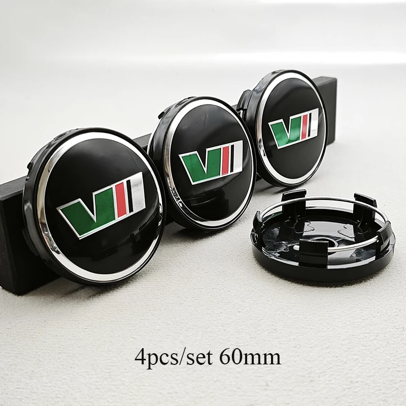 Elegant Car Wheel Hub Caps – Set of 4, Premium Rim Logo V Badge