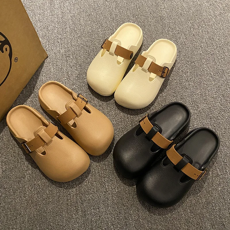 KIDMI New Women Clogs Slippers Soft EVA Garden Shoes Outdoor Waterproof Beach Sandals Light Cushioned Nonslip Shoes With Buckle 5