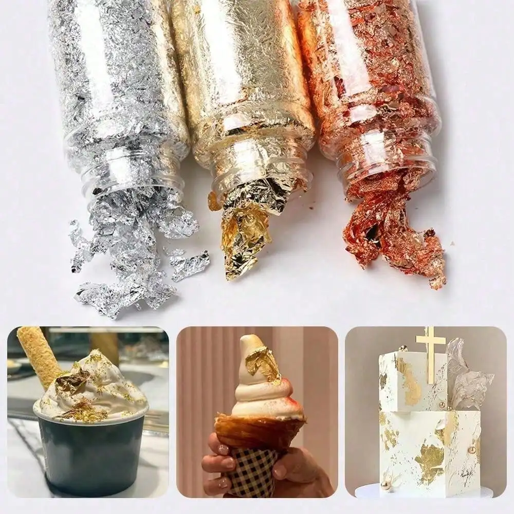 10g Gold Leaf Cake Topper Gold Foil Chocolates Dessert Kitchen Baking Cake Decoration Not edible