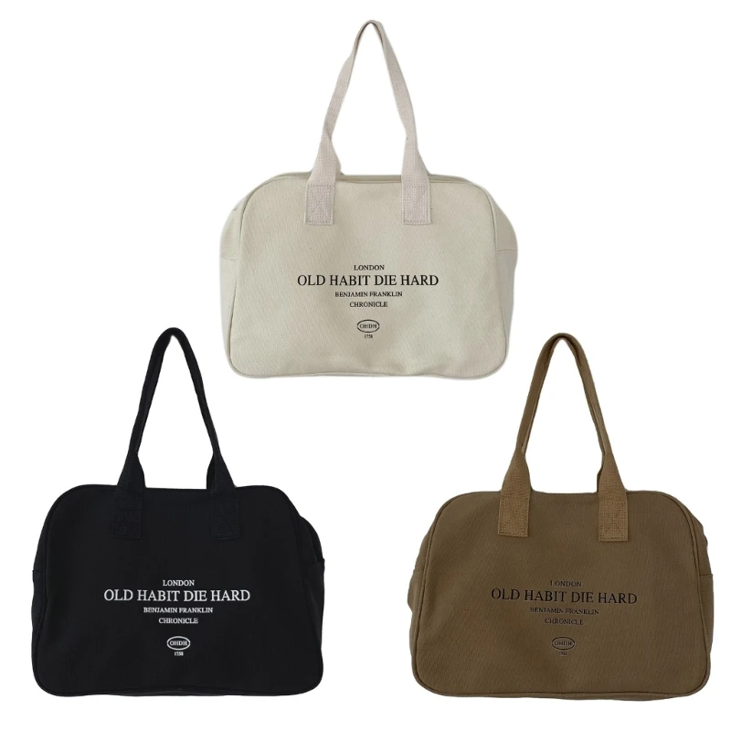 

Стильная сумка, легкая и прочная холщовая сумка-тоут для поездок на работу и в школу E74B