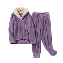 

Winter pajamas for women coral fleece pajamas flannel pajamas suit thickening couples home service