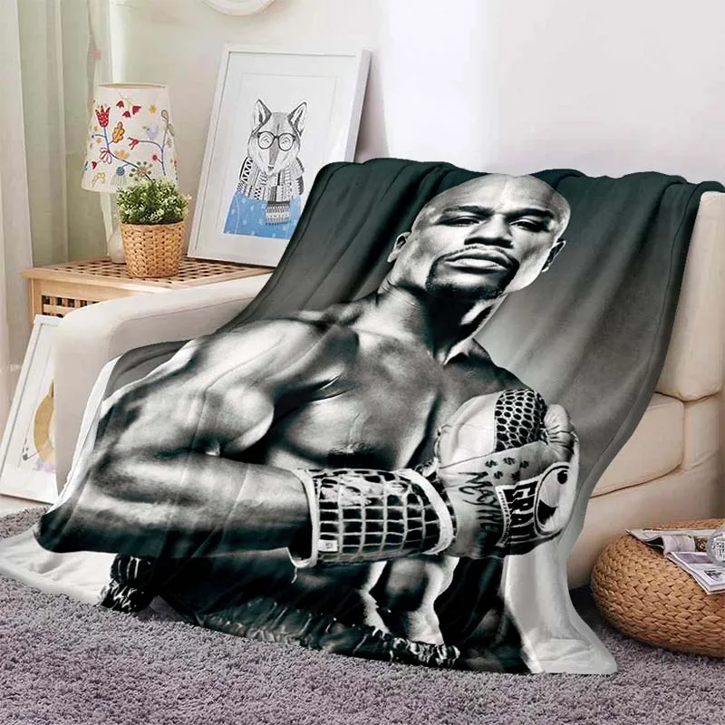 Ultra Soft Sofa Blanket Boxing Star Flannel Blanket Office Outdoor Travel Teens Bedding Throw Blanket ,  fans Warm Gifts