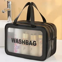New Thick Dry-Wet Separation Partition Toiletry Bag Portable Double-Layer Cosmetic Storage Bag for Travel, Beach, Pool Bathing 2