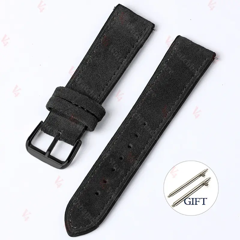 18mm 19mm 20mm 22mm Vintage Suede Cowhide Watch Strap Handmade Watch Band Gray Brown Green Quick Release Bracelet for Men Women - Image 11