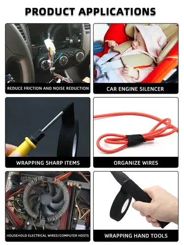 Electrical Tape Heat Resistant Harness Tape Insulation Automotive Fabric Cloth Tape Waterproof Noise Resistance Adhesives Tapes - Image 6