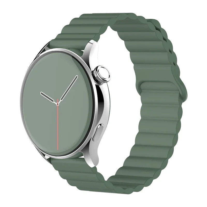 Magnetic Loop Silicone Link Bracelet, 20mm/22mm Band Strap
