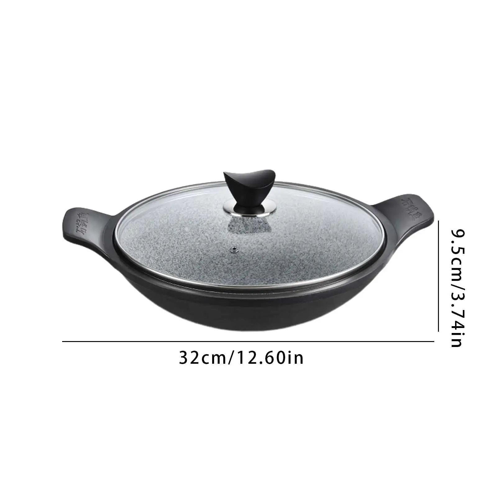 Korean Stone Pot with Glass Lid Reusable for Bibimbap Soup Pot, Cookware, Stone