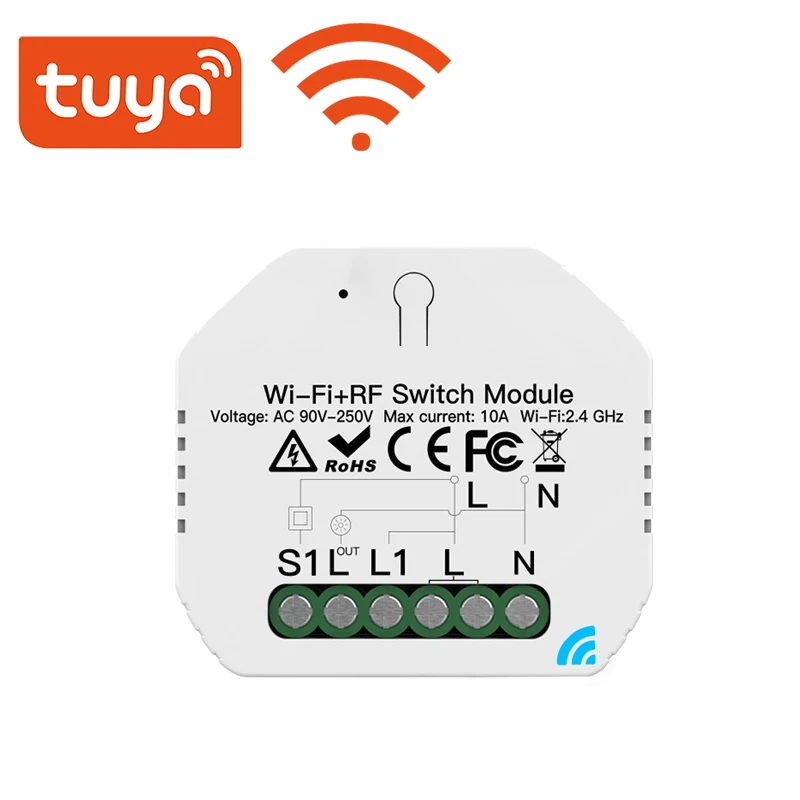 

Tuya Wifi Smart Light Switch Diy Breaker Module Smart Life Tuya APP Remote Control Works With Alexa Echo Google Home 1 2 Way