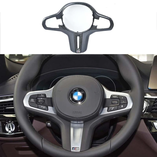 Auto Real Carbon Faser Alcantara Lenkrad Trim Abdeckung Ersetzen Für BMW  5-Serie G30 Sport X3
