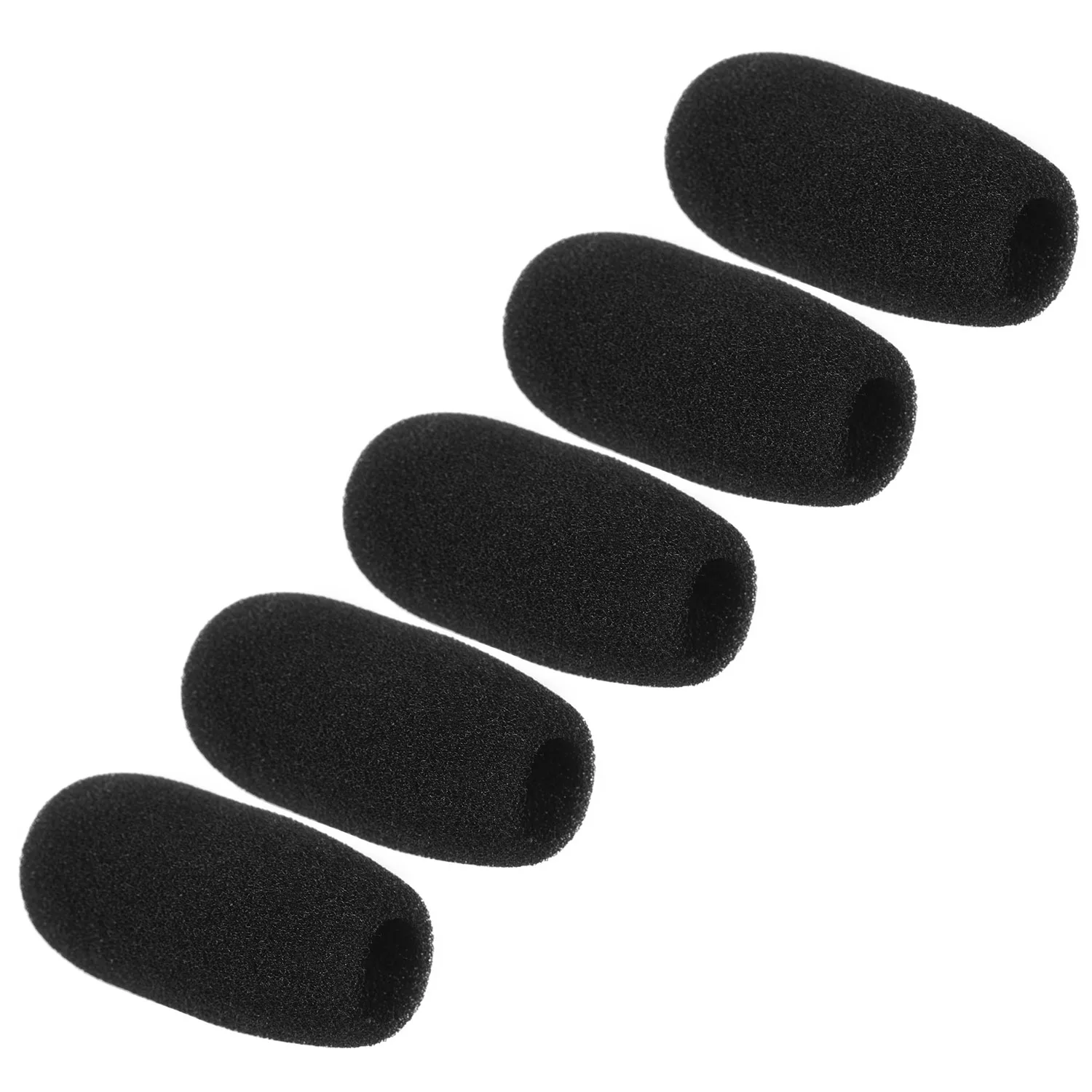 Microphone Windscreen Pack of 5pcs Mini Microphone Windscreens Mic Foam Covers for Lapel Headset Microphone Black Colors of Accessories