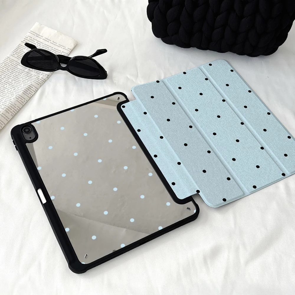 Chic Black Polka Dots Trifold Tablet Case