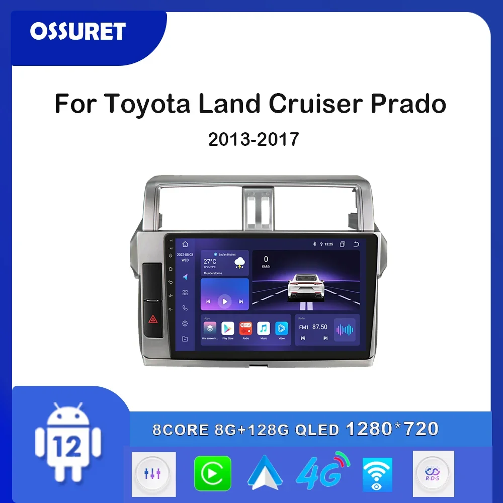 

Car Auto radio Android for Toyota Land Cruiser Prado 150 2013-2017 Multimedia Video player 4G Carplay 7862 GPS navi Stereo 2din